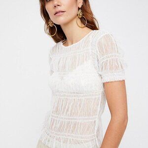 Free People Tres Jolie Mesh Tee L